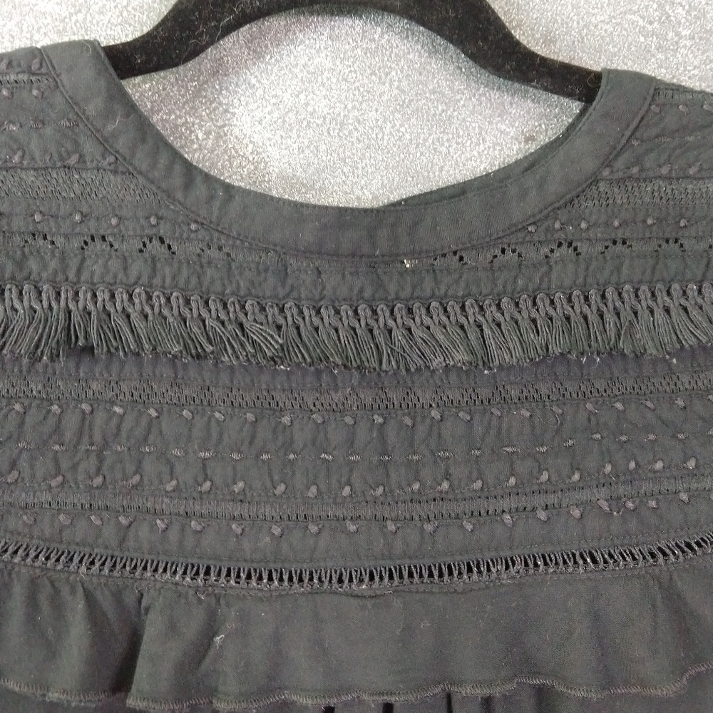 Indigo Collection Long Sleeve Black Peasant Blouse - Picture 7 of 13